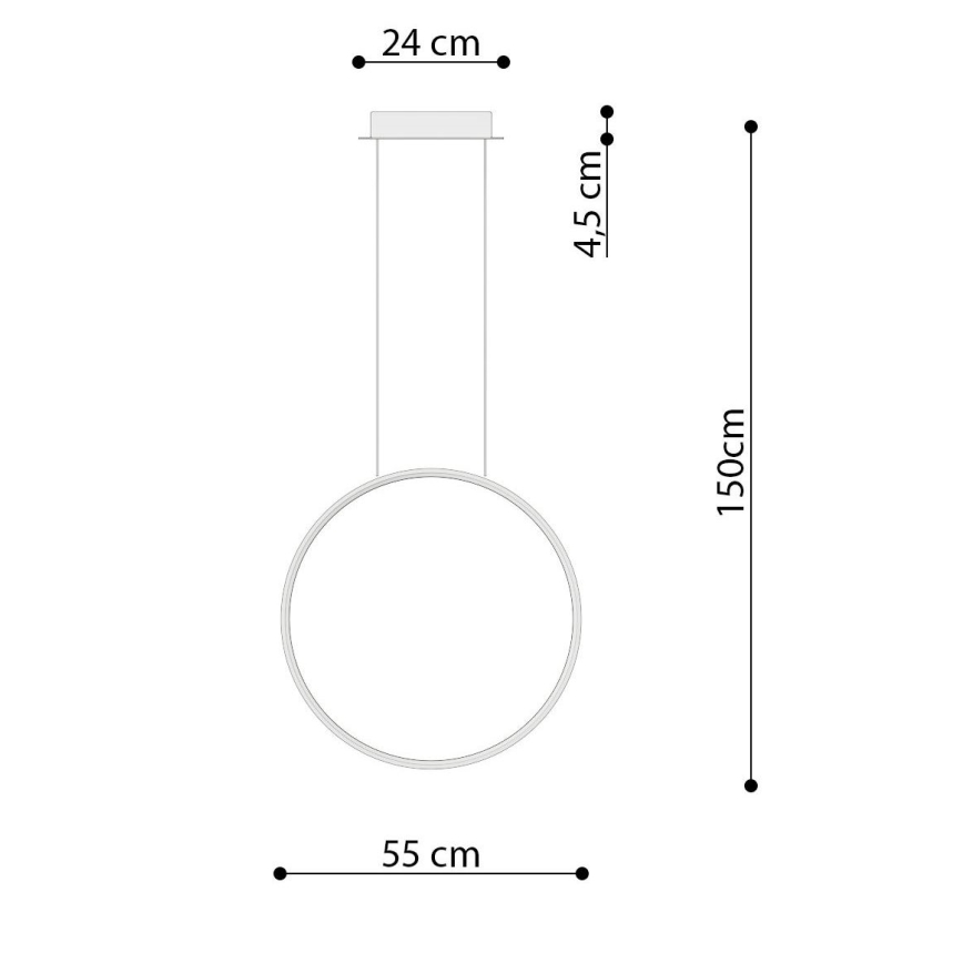Thoro TH.220 - LED Пендел RIO LED/30W/230V CRI 90 3000K Ø 55 cm златист