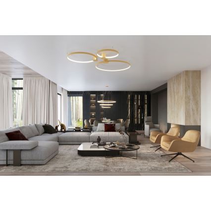 Thoro TH.223 - LED таванно осветително тяло RIO LED/30W/230V CRI 98 4000K диаметър 55 см златно