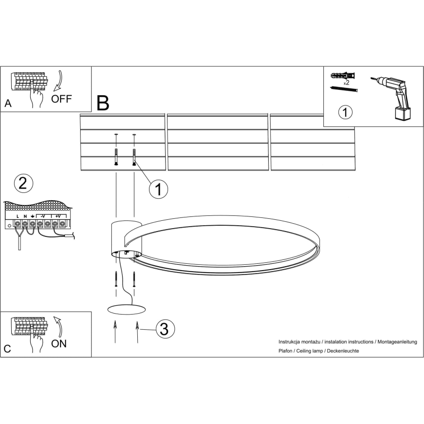 Thoro TH.223 - LED таванно осветително тяло RIO LED/30W/230V CRI 98 4000K диаметър 55 см златно