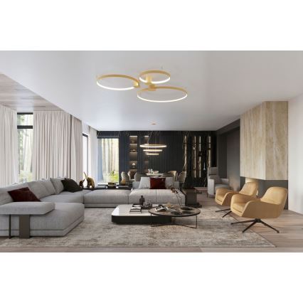 Thoro TH.224 - LED Плафониера RIO LED/50W/230V CRI 90 3000K Ø 78 cm златист