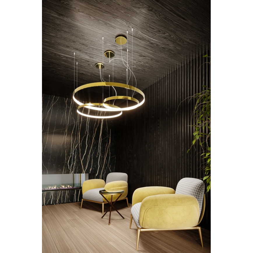Thoro TH.246 - LED Пендел RIO LED/50W/230V CRI 90 3000K Ø 78 cm златист