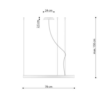 Thoro TH.246 - LED Пендел RIO LED/50W/230V CRI 90 3000K Ø 78 cm златист