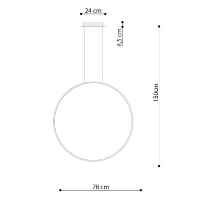 Thoro TH.248 - LED Пендел RIO LED/50W/230V CRI 90 3000K Ø 78 cm златист