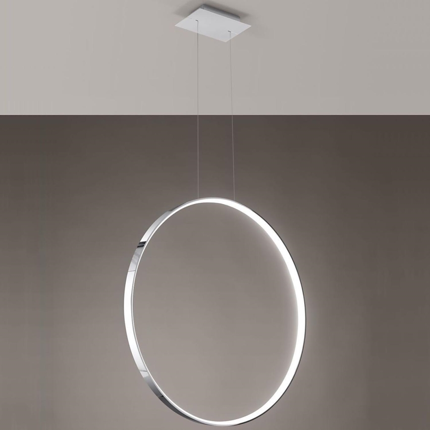 Thoro TH.249 - LED Пендел RIO LED/50W/230V CRI 90 4000K Ø 78 cm лъскав хром