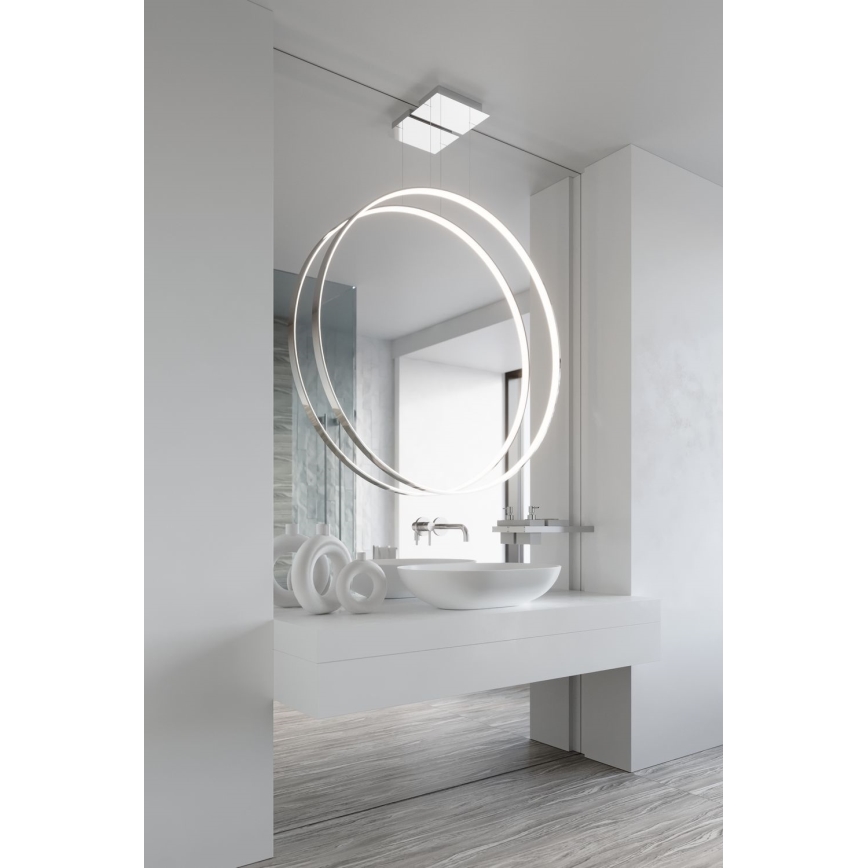 Thoro TH.249 - LED Пендел RIO LED/50W/230V CRI 90 4000K Ø 78 cm лъскав хром