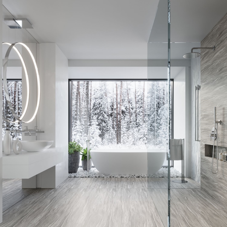 Thoro TH.249 - LED Пендел RIO LED/50W/230V CRI 90 4000K Ø 78 cm лъскав хром