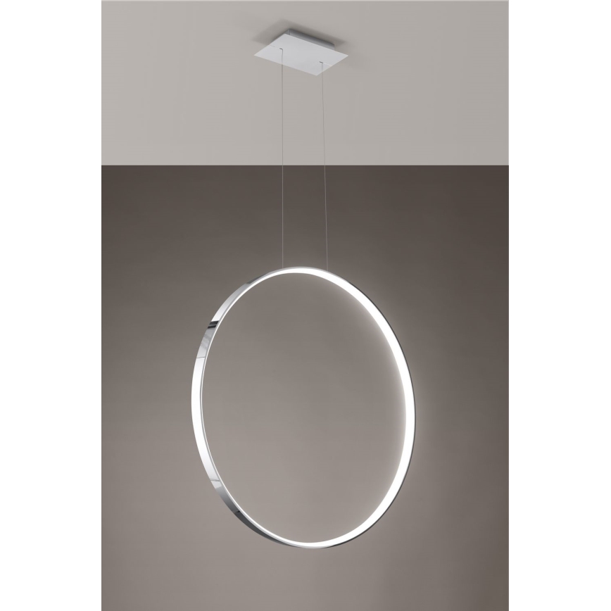 Thoro TH.249 - LED Пендел RIO LED/50W/230V CRI 90 4000K Ø 78 cm лъскав хром