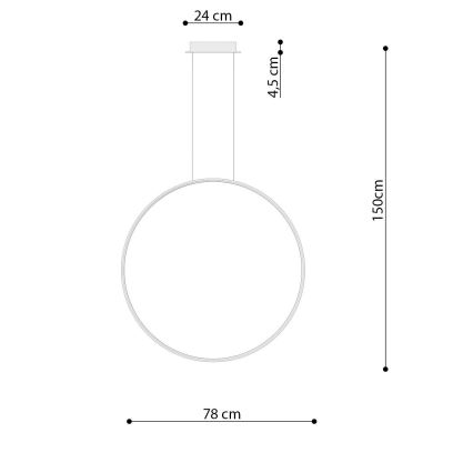 Thoro TH.249 - LED Пендел RIO LED/50W/230V CRI 90 4000K Ø 78 cm лъскав хром