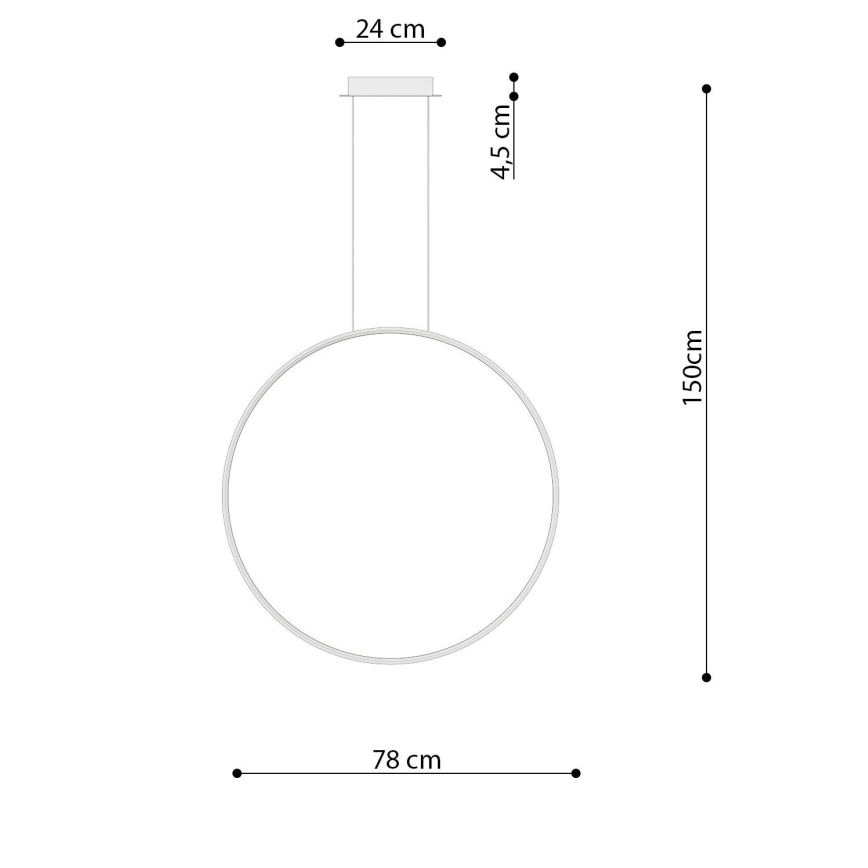 Thoro TH.249 - LED Пендел RIO LED/50W/230V CRI 90 4000K Ø 78 cm лъскав хром