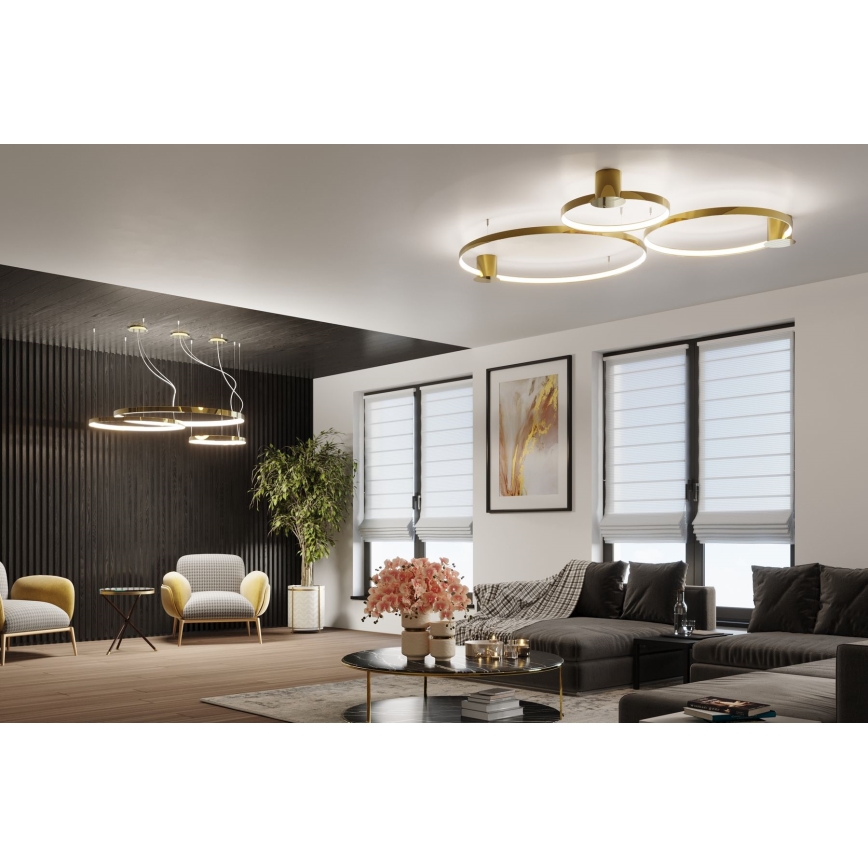 Thoro TH.252 - LED Плафониера RIO LED/50W/230V CRI 90 3000K Ø 78 cm златист