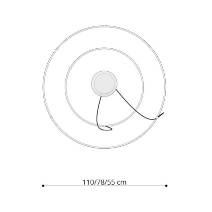 Thoro TH.268 - LED Пендел RIO LED/80W/230V CRI 95 4000K златист