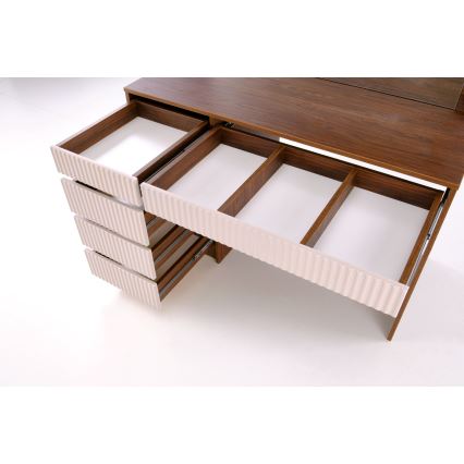 Тоалетка AMORIO 120 x 55 см, кашмир/орехов декор