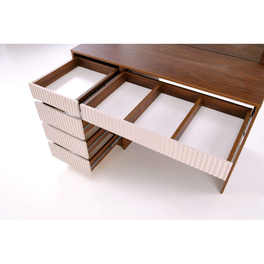 Тоалетка AMORIO 120 x 55 см, кашмир/орехов декор