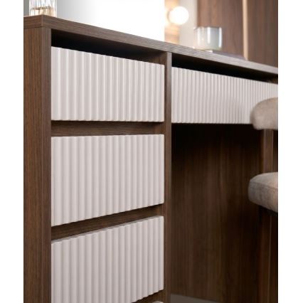 Тоалетка AMORIO 120 x 55 см, кашмир/орехов декор