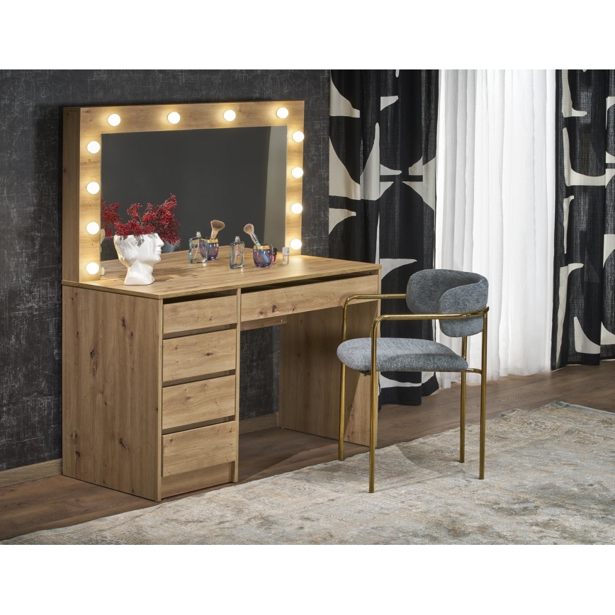 Тоалетка AMORIO 120x55 см, артизански дъб
