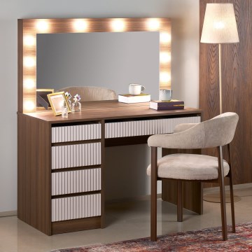 Тоалетка AMORIO кашмир/орехов декор