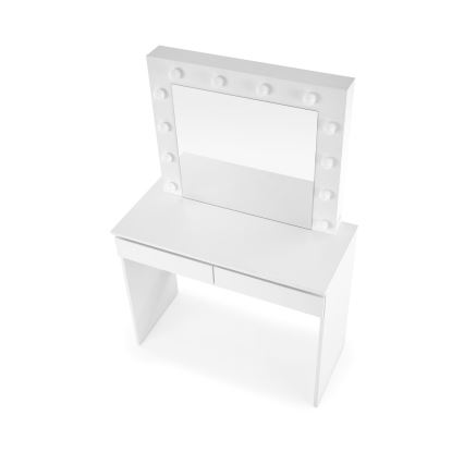 Тоалетка HOLLYWOOD с LED осветление 140x94 см бяла