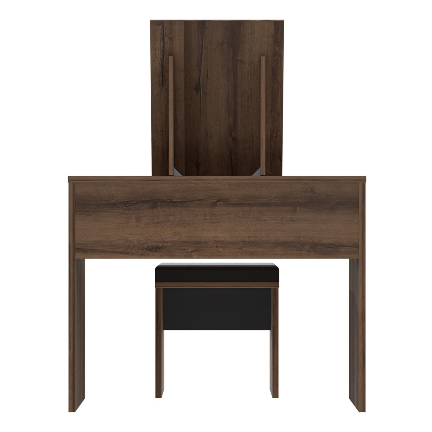 Тоалетка JUNO + табуретка 45x29,6 см кафява/черна