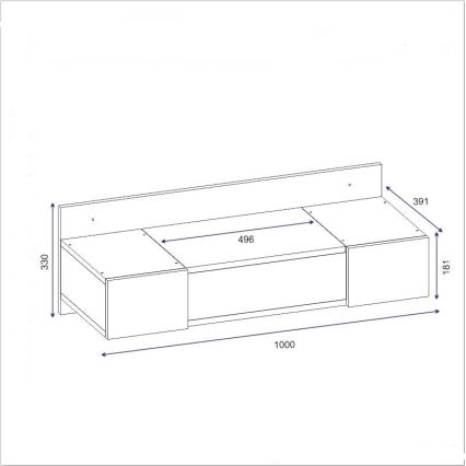 Тоалетка ZAKKUM 33x100 cм антрацит