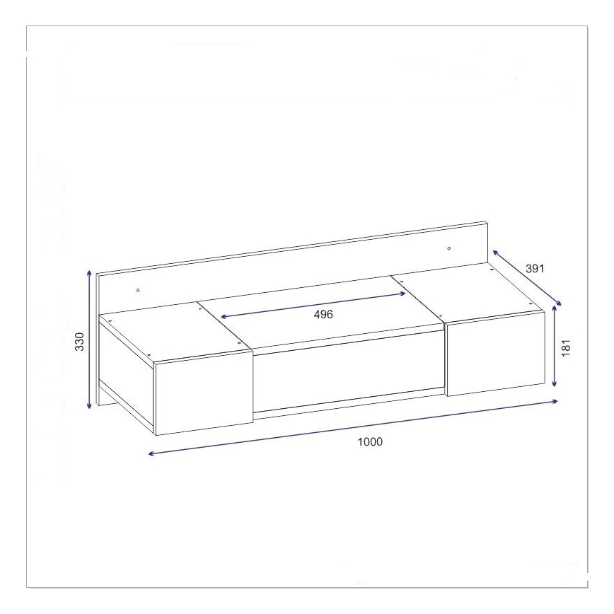 Тоалетка ZAKKUM 33x100 cм антрацит