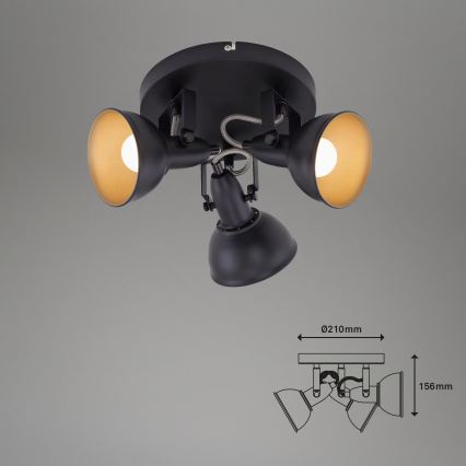 Точково осветително тяло 3xE14/40W/230V черно