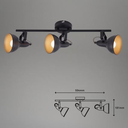 Точково осветително тяло 3xE14/40W/230V черно