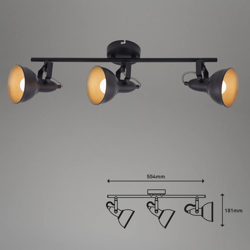 Точково осветително тяло 3xE14/40W/230V черно