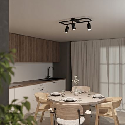 Точково осветително тяло 3xGU10/30W/230V черно