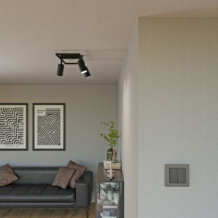 Точково осветително тяло 3xGU10/30W/230V черно