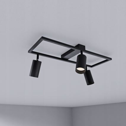 Точково осветително тяло 3xGU10/30W/230V черно