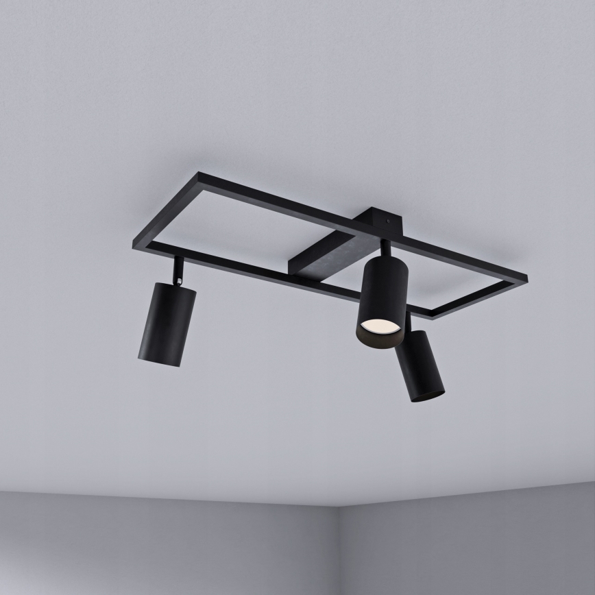 Точково осветително тяло 3xGU10/30W/230V черно