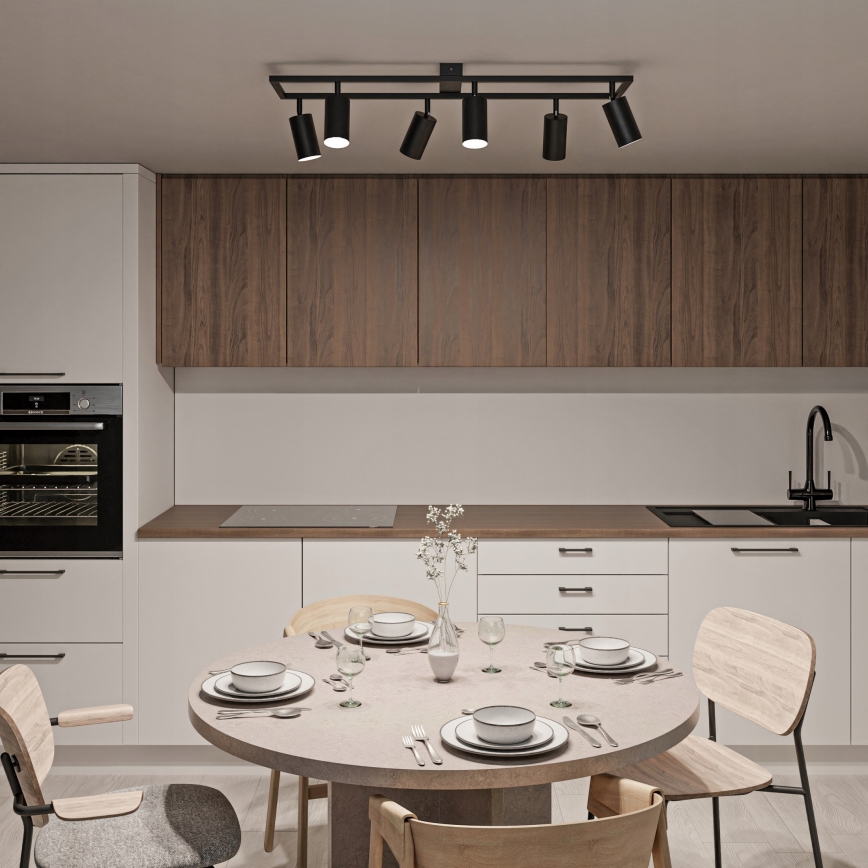 Точково осветително тяло 6xGU10/30W/230V черно