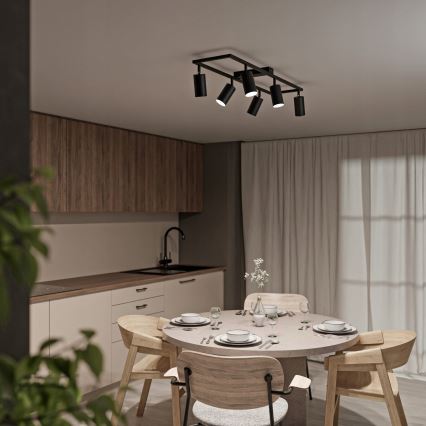 Точково осветително тяло 6xGU10/30W/230V черно