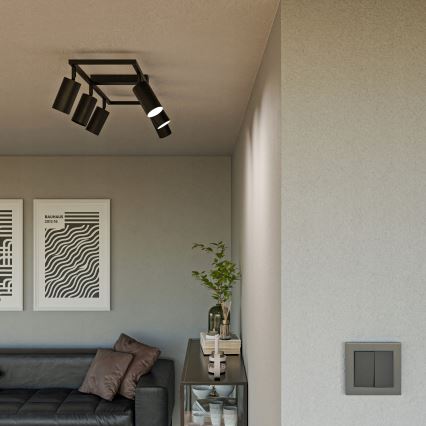 Точково осветително тяло 6xGU10/30W/230V черно