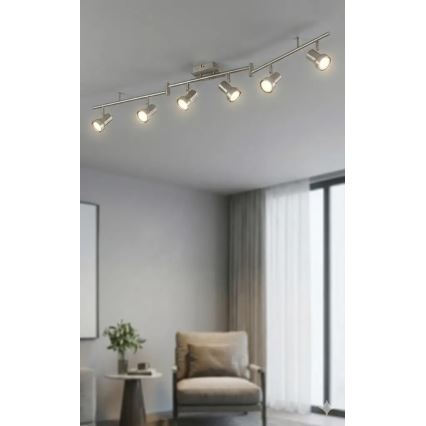 Точково осветително тяло 6xGU10/4,7W/230V матов хром