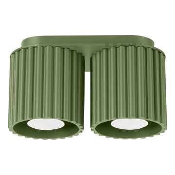 Точково осветително тяло AURA 2xGU10/10W/230V зелено