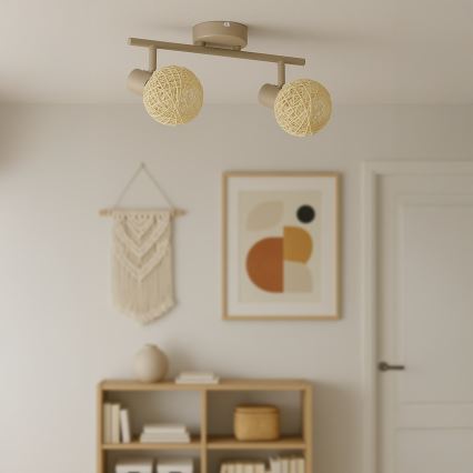 Точково осветително тяло DEX 2xE14/10W/230V бежово/кремаво