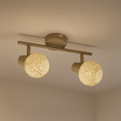 Точково осветително тяло DEX 2xE14/10W/230V бежово/кремаво