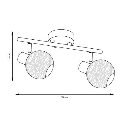 Точково осветително тяло DEX 2xE14/10W/230V бежово/кремаво
