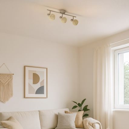 Точково осветително тяло DEX 3xE14/10W/230V бежово/кремаво