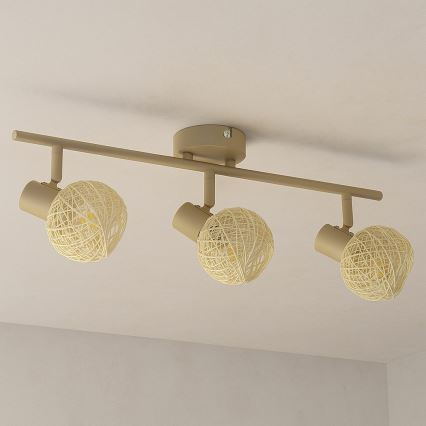 Точково осветително тяло DEX 3xE14/10W/230V бежово/кремаво