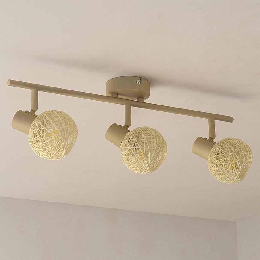 Точково осветително тяло DEX 3xE14/10W/230V бежово/кремаво