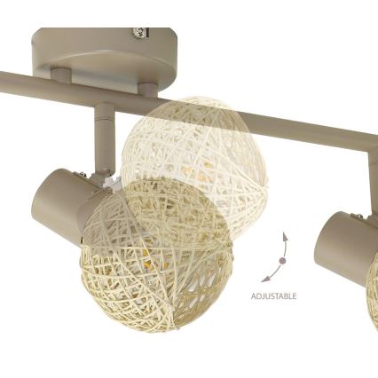 Точково осветително тяло DEX 3xE14/10W/230V бежово/кремаво