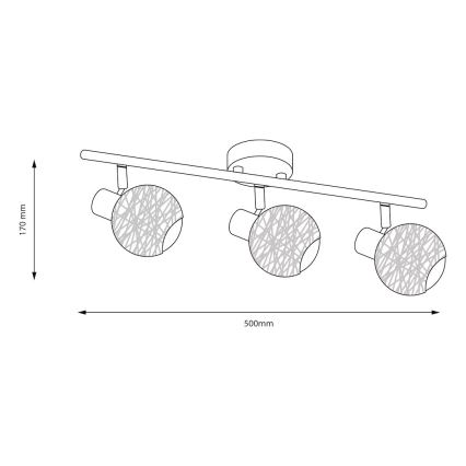 Точково осветително тяло DEX 3xE14/10W/230V бежово/кремаво
