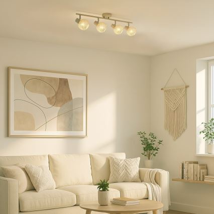 Точково осветително тяло DEX 4xE14/10W/230V бежово/кремаво