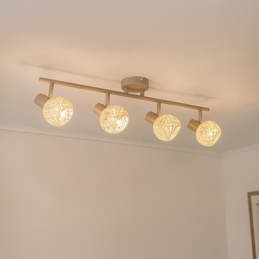 Точково осветително тяло DEX 4xE14/10W/230V бежово/кремаво