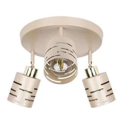 Точково осветително тяло ELEN 3xE27/35W/230V бежово/златно