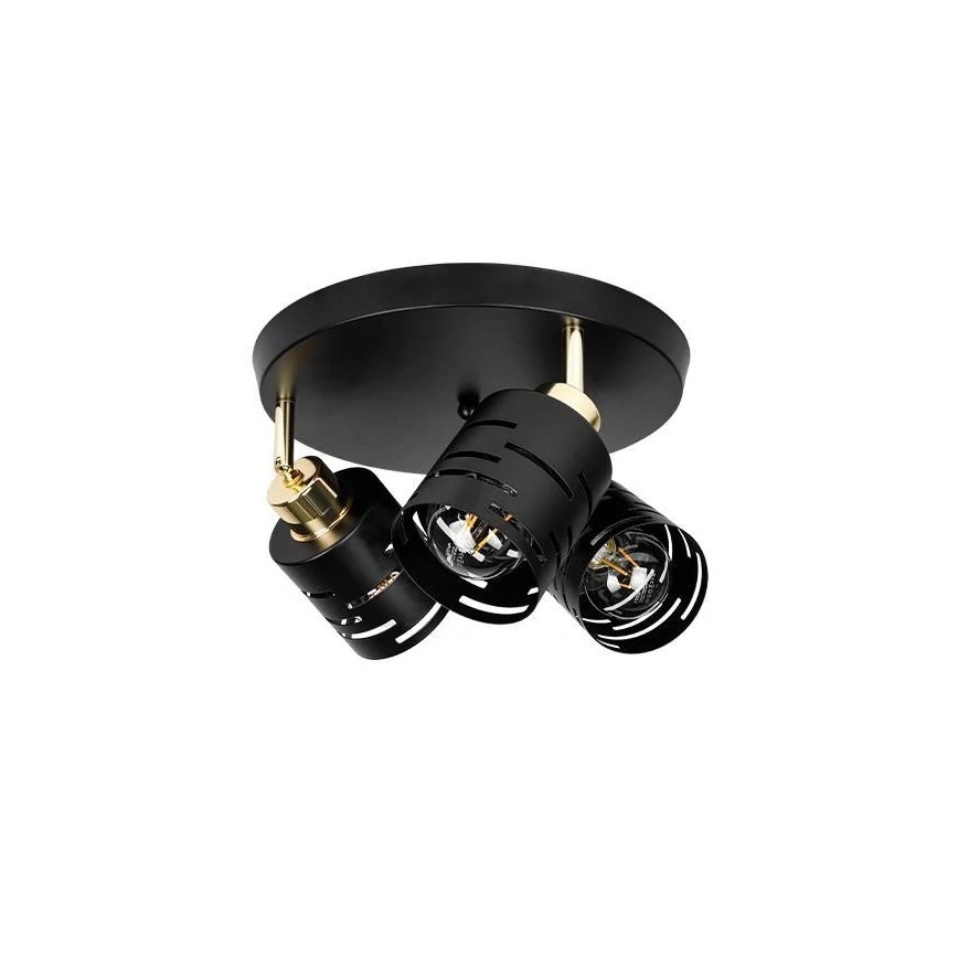 Точково осветително тяло ELEN 3xE27/35W/230V черно/златисто