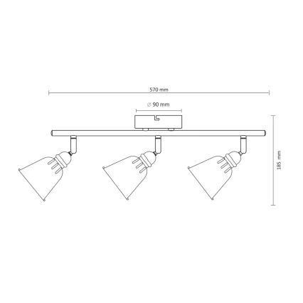 Точково осветително тяло FIONA 3xE14/8W/230V