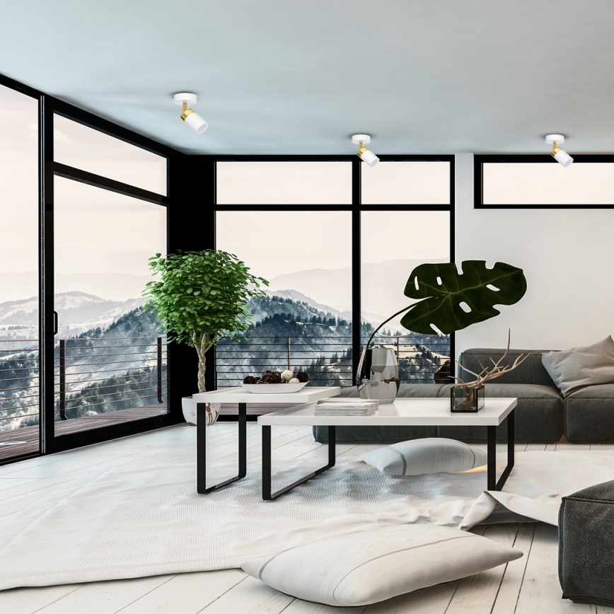 Точково осветително тяло JOKER 1xGU10/25W/230V бяло/златно